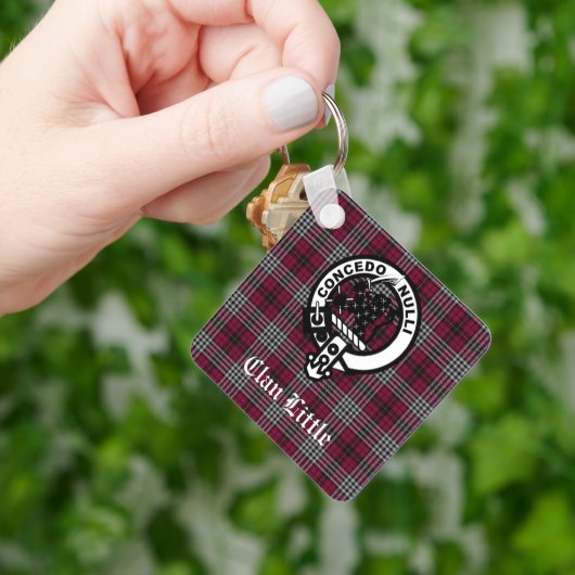 Porte-clés Écosse Clan Little Crest Badge et Tartan Custom (main)
