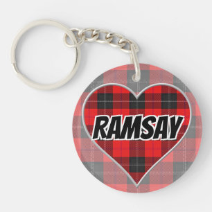 Porte-clés Ecosse Flash Clan Ramsay Red Tartan Heart
