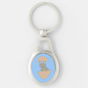 Porte-clés Écouter du lapin de l'oeuf Porte - clé bizarre