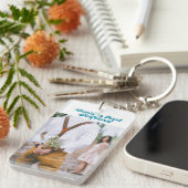 Porte-clés Écriture bleu ciel photo de la petite amie (Devant droit)