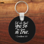 Porte-clés Écriture d'Amour Inspirationnelle - 1 Corinthiens  (Recto)