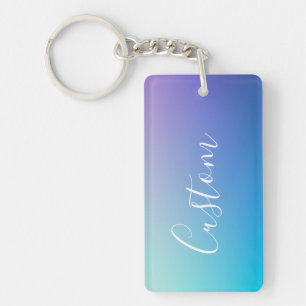 Porte-clés Écriture de script moderne éditable Ombre coloré