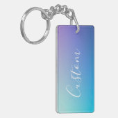 Porte-clés Écriture de script modifiable moderne | Ombre colo (Devant gauche)