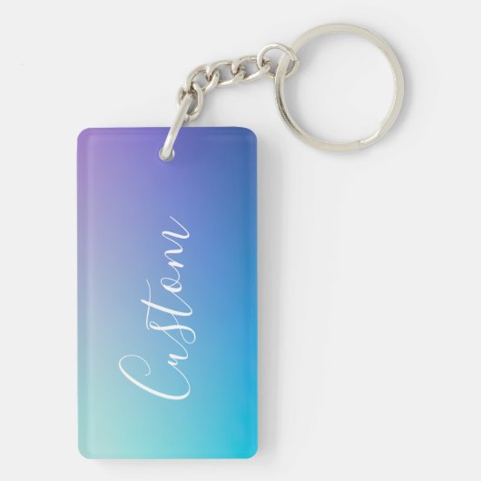 Porte-clés Écriture de script modifiable moderne | Ombre colo (Dos)