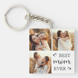 Porte-clés Écriture élégante et tendance et photos de famille