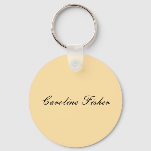 Porte-clés Écriture Manuelle Classique Simple Beige (Recto)
