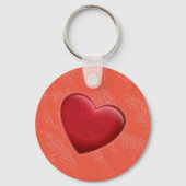 Porte-clés Écriture manuscrite Nom élégant Coeur rouge Amour (Verso)