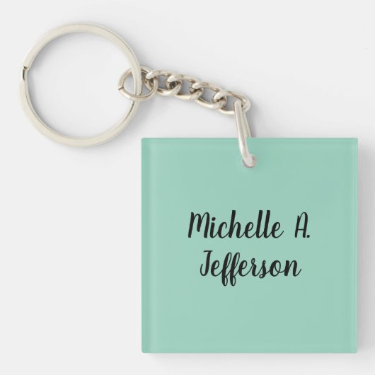 Porte-clés Écriture manuscrite Turquoise légère Nom créatif t (Devant)