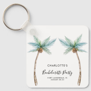 Porte-clés Écriture palmiers aquarelle Enterrement de vie de 