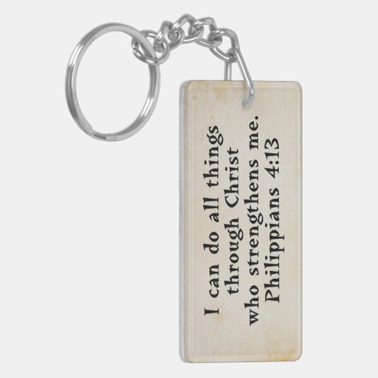 Porte-clés Écriture Philippians 4:13 (Devant gauche)