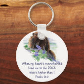Porte-clés Écriture Psaume 61:2 Encourageant Aquarelle Animal (Recto)