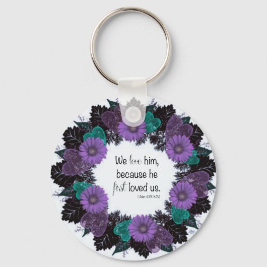 Porte-clés Écriture Verse Message spirituel Royaume (Recto)