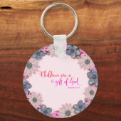 Porte-clés Écriture Verse Message spirituel Royaume (Recto)