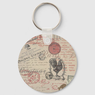 Porte-clés Écriture vintage de français Paris Typographie de