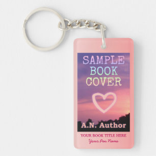 Porte-clés Écrivain Auteur Promotion Livre Couverture Rose B