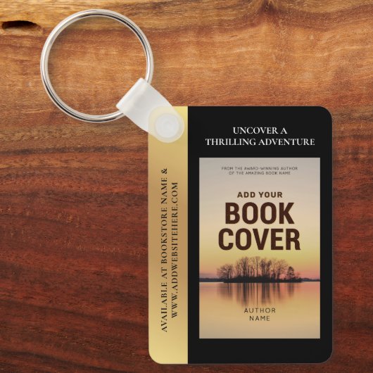 Porte-clés Écrivain de couverture publicitaire QR Code Gold E (Recto)