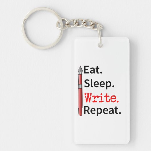 Porte-clés Ecrivain de répétition d'écriture du sommeil de l' (Devant)