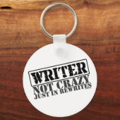 Porte-clés Écrivain : Pas fou juste à réécrire (Recto)