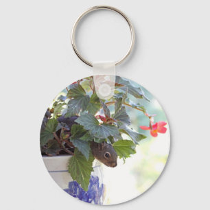 Porte-clés Écureuil dans le pot de fleur