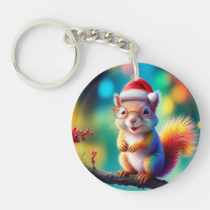 Porte-clés Écureuil de Noël Comme Père Noël-56765