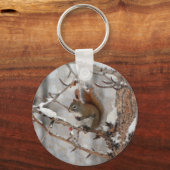 Porte-clés Écureuil d'hiver, neige et conception rouge de (Recto)