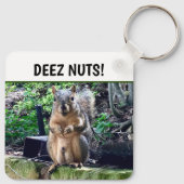 Porte-clés Écureuil Drôle Deez Nuts Humour Inapproprié Photo (Dos)