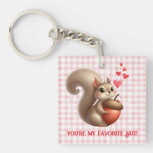 Porte-clés Écureuil drôle mignon de la Saint-Valentin