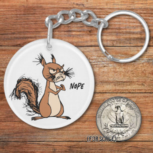 Porte-clés Écureuil en colère Dessin Sac à Phrase Sarcastique