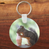 Porte-clés Écureuil mangeant un cône de glace (Recto)