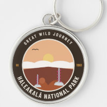 Écusson vintage du parc national de Haleakalā en p