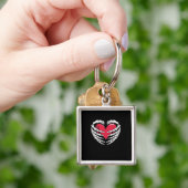 Porte-clés Ed Heart Dans Les Mains Squelettiques Classique (main)