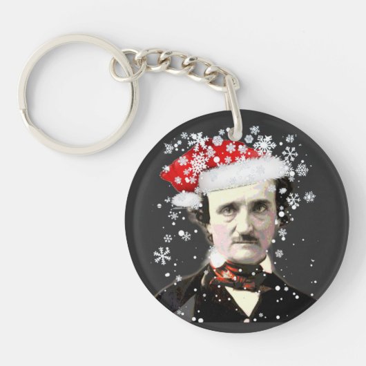 Porte-clés Edgar Allan Poe Casquette de Noël Snowflake Porte  (Devant)
