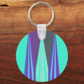 Porte-clés Edgy Blue Purple Cyan Chevron Art Imprimer (Recto)