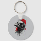 Porte-clés Edgy Crow Skull Gothic Grunge Keyring Keychain (Recto)