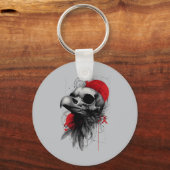 Porte-clés Edgy Crow Skull Gothic Grunge Keyring Keychain (Recto)