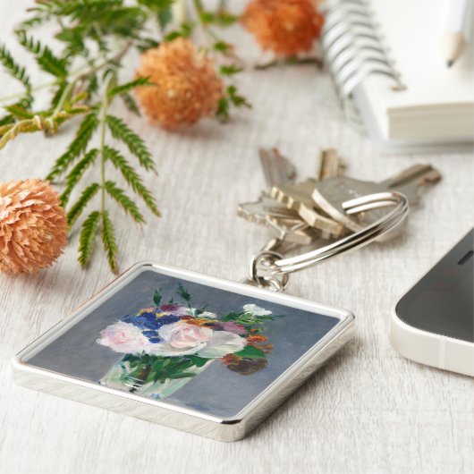 Porte-clés Edouard Manet - Fleurs dans un Vase de Cristal (Côté)