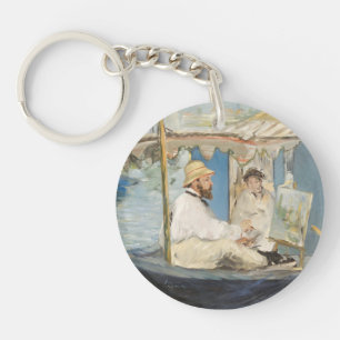 Porte-clés Edouard Manet - Monet Peinture sur son Studio Boat