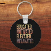 Porte-clés Educated Motivated Elevated Melanated Black Histor (Recto)