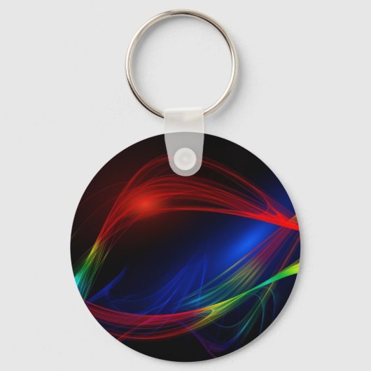 Porte-clés Effet Abstrait de rotation rouge et verte (Recto)