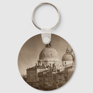 Porte-clés Effet Papier Sepia Venise Grand Canal