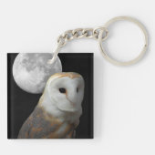 Porte-clés Effraie des clochers et Lune (Dos)