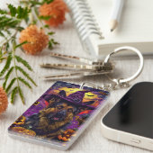 Porte-clés Éffrayant allemand berger Halloween sorcier Citrou (Devant droit)