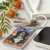 Porte-clés Éffrayant Bernese Mountain Halloween Citrouille so (Devant droit)