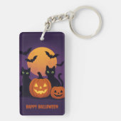 Porte-clés Éffrayant Cute Porte - clé Halloween - Chats noirs (Dos)