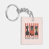 Porte-clés Éffrayant et mignon - Chat noir et Citrouille (Devant gauche)