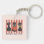 Porte-clés Éffrayant et mignon - Chat noir et Citrouille (Dos)