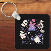 Porte-clés Éffrayant Ghost Halloween Witch Cauldron (Recto)