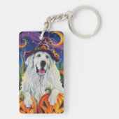 Porte-clés Éffrayant Grand Pyrénées Chien Halloween Citrouill (Dos)