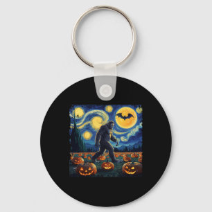 Porte-clés Éffrayant Halloween Bigfoot Starry Nuit Van Gogh