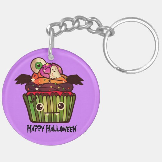 Porte-clés Éffrayant Halloween Cupcake (Dos gauche)